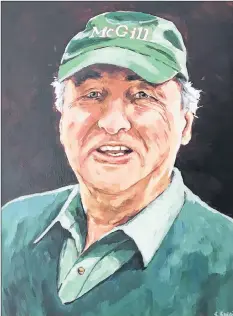  ??  ?? Susan Sweet painted a portrait of David Coombes recently. Coombes passed away on March 2, 2018, following a battle with cancer. Coombes was well known as the long-time Hants County Exhibition manager.