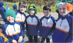  ?? ?? John Curtin, Fionn Hayes, Sean Finn, Sean O’Connor and Michael Leamy, who marched in the St Patrick’s Day parade.