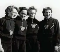  ??  ?? Das Staffelqua­rtett des SC Motor Jena: (von links) Irmgard Fritsch, Annemarie Clausner, Gisela Köhler, Siegfriede WeberDempe um 1954.