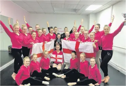  ??  ?? ●● Dancers from Handforth and Prestbury School of Dance, now based in Macclesfie­ld, who are going to dance in the Dance World Cup