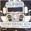  ??  ?? Titan marketing director Raoul Reinoso (middle) with Slam managing editor Migs Rocha (left) and graphic artist Diego Eusebio who designed the NBA Filipino Heritage Week logo (right photo).