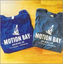  ?? MOTION BAY BREWING COMPANY FACEBOOK PHOTO ?? The Motion Bay Brewing Company had glassware and t-shirts made and were hoping to be serving pints and filling growlers from its tap room by this December.