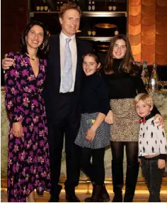  ??  ?? FAMILY TRADITION: Rory Guinness pictured with his wife Mira and children Beatrice, Aoife and Aidan at Christmas gathering