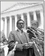  ??  ?? The Rev. Joseph E. Lowery speaks in Dallas as the Southern Christian Leadership Conference opens its 1972 convention. Lowery led the organizati­on for two decades. (AP/Charles Bennett)