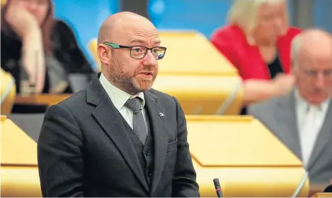  ?? Picture: Andrew Cowan. ?? Greens co-leader Patrick Harvie raised the issue at First Minister’s Questions.