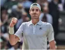  ?? SUSAN MULLANE/USA TODAY SPORTS ?? John Isner reacts during his marathon Wimbledon semifinal loss.