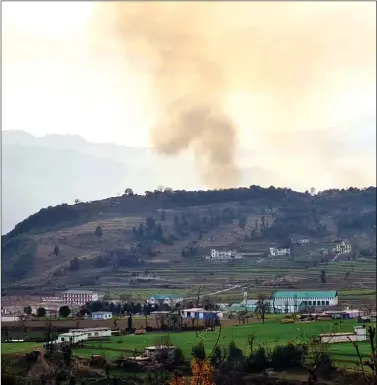  ??  ?? A 21 January 2021 file photo of Pakistan violating the ceasefire by shelling with mortars along LOC, in Poonch. ANI