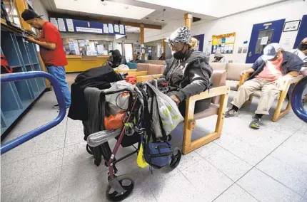  ?? HAYNE PALMOUR IV FOR THE U-T ?? Brynda Howard, who lives in an Alpha Project shelter and is seeking housing, sits Thursday in the Neil Good Day Center in San Diego.