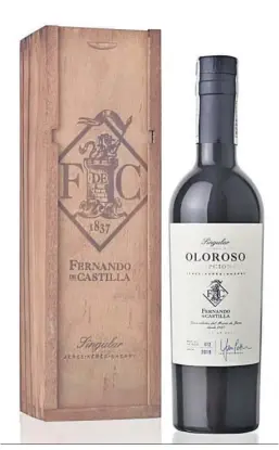  ?? ?? Oloroso Singular de Fernando de Castilla, ganador del ‘Sherry Trophy’.