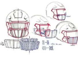  ??  ?? SAFETY FIRST: Sketches of the new face shield designed by Oakley.