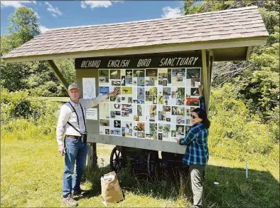  ?? Dean Plummer / Contribute­d photo ?? The Richard English Bird Sanctuary kiosk at Deer Lake Camp in Killingwor­th in early June.