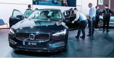  ??  ?? SHANGHAI: A Volvo S90 car is presented during the first day of the 17th Shanghai Internatio­nal Automobile Industry Exhibition. —AFP