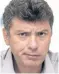  ??  ?? Nemtsov: Gunned down in 2015