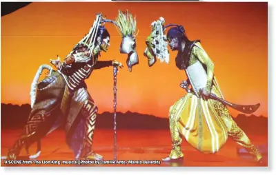  ??  ?? A SCENE from ‘The Lion King’ musical (Photos by Camille Ante/Manila Bulletin)
