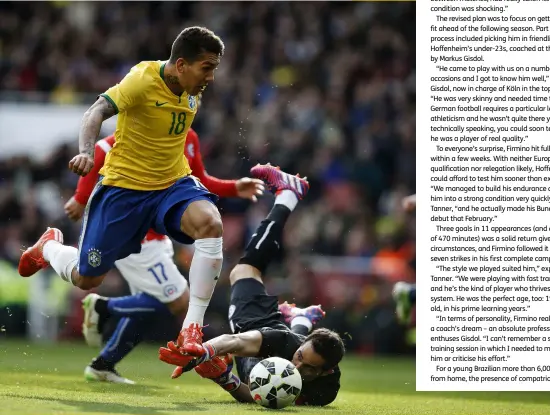  ??  ?? Firmino had netted in England before he moved to England, with a March 2015 friendly winner against Chile at the Emirates
A scorer of crucial goals