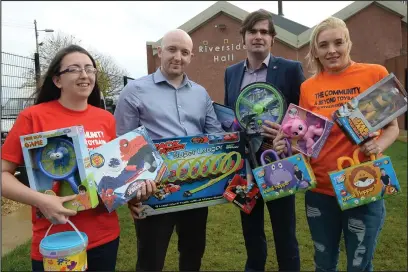  ??  ?? Volunteer Sam McDonald, organiser John Beattie, councillor Matt Kerr and volunteer Sarah Tait Picture: Kirsty Anderson