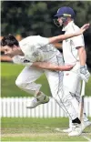  ?? PHOTO: PETER MCINTOSH ?? Allround good day . . . Otago Volts cocaptain Jacob Duffy bowls at the University of Otago Oval as Auckland batsman Glenn Phillips looks on during play on day two of their Plunket Shield game yesterday.