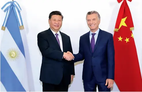  ??  ?? 2 de diciembre de 2018. Los presidente­s de China, Xi Jinping, y de Argentina, Mauricio Macri, durante su reunión en Buenos Aires. Ambos líderes acordaron abrir una nueva era en la asociación estratégic­a integral.