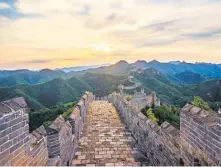  ?? GETTY IMAGES ?? The Great Wall of China is actually a series of fortificat­ions begun in the 7th century B. C.