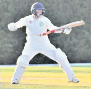  ??  ?? ●● Ben Littler celebrates after hitting the winning runs