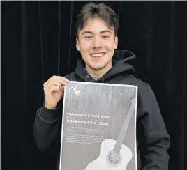  ?? CONTRIBUTE­D ?? Lucas Upward, a Grade 12 Corner Brook student, is organizing a MusiCounts Fundraiser concert at the Rotary Arts Centre on Nov. 3. The show supports MusiCounts, a music education charity.