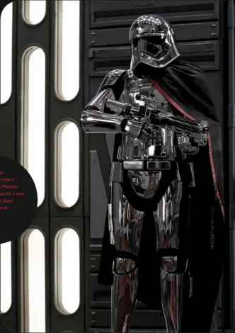  ??  ?? Shiny evil people: Gwendoline Christie’s towering Captain Phasma, clearly none the worse for a stint in the Starkiller Base trash compactor.