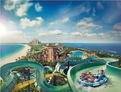  ?? ?? Dubai’s Atlantis Aquaventur­e is the world’s largest waterpark