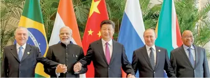  ??  ?? BRICS leaders met from 3-5th September in China.