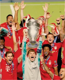  ??  ?? Campioni. Il Bayern Monaco, vincitore nel 2020. Amazon ha acquisito i diritti tv della Champions del triennio 2021-2024