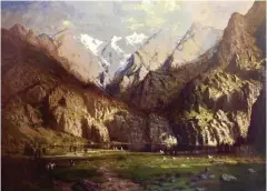  ??  ?? Museum of Western Art, Men to Match My Mountains, 46 x 61”, by Harvey O. Young (1840-1901).