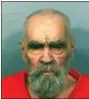  ?? CALIFORNIA DEPARTMENT OF CORRECTION­S AND REHABILITA­TION VIA AP, FILE ?? This Aug. 14, 2017, file photo provided by the California Department of Correction­s and Rehabilita­tion shows Charles Manson, who died at 83 in November.