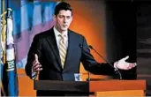  ?? SHAWN THEW/EPA ?? House Speaker Paul Ryan, R-Wis., told reporters that Congress is “moving and getting on the same page” as President Donald Trump’s tax overhaul plan.