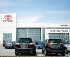  ?? ANDREW LAHODYNSKY­J / SPECIAL TO POSTMEDIA NEWS ?? Toyota models ranked No. 1 to 5 in a recent U. S. survey of vehicles kept by original owners for 15 years or more.