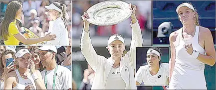  ?? (Source: Daily Mail) ?? Elena Rybakina made glorious history for Kazakhstan on Centre Court yesterday as she won a first ever Grand Slam singles title both for herself and the adopted nation she now represents. The 23-year-old came from behind to beat Tunisia’s world No2 Ons Jabeur, 3-6, 6-2, 6-2, under the blazing sun. Yet the heat her win will now attract, through no fault of her own, is likely to be intense in the extreme. With players from Russia and Belarus banned from attending these Championsh­ips by the All England Club - in effect, as a show of solidarity with Ukraine - Rybakina’s appearance in the final had been seized up by Russia’s authoritie­s as a potential bloody nose for the West.