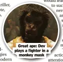  ?? ?? Great ape: Dev plays a fighter in a monkey mask