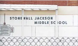  ?? RICARDO RAMIREZ BUXEDA/ORLANDO SENTINEL ?? Stonewall Jackson Middle School on Dec. 19. It has been renamed Roberto Clemente Middle.