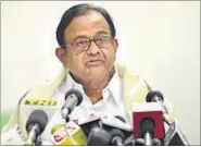  ?? PTI ?? Senior Congress party leader and former finance minister P Chidambara­m addressing the media in New Delhi on Friday