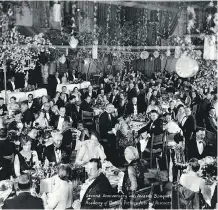  ??  ?? The Blossom Ballroom at the Hollywood Roosevelt was the site of the first Oscars’ banquet in 1929. Stars dined on olives and celery, as well as broiled chicken on toast. The ceremony was over in a matter of minutes.