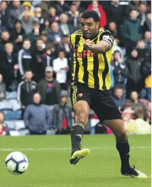  ?? Getty ?? Troy Deeney scores Watford’s second against Burnley at Turf Moor yesterday – the striker’s first goal since March