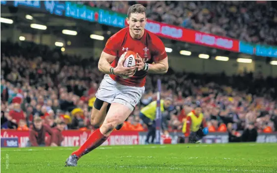  ??  ?? Wales’ wing George North in action during the match with Italy in March this year.