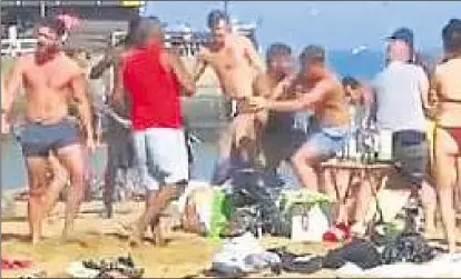  ??  ?? One person had to be treated by paramedics after a fight broke out at Viking Bay, Broadstair­s on Bank Holiday Monday