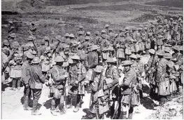  ??  ?? Standing by Soldiers from a Scottish regiment prepare for battle at the Somme in 1916