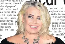  ??  ?? SPOOKED Singer Kim Wilde