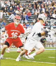  ?? Yale Athletics ?? The Yale men’s lacrosse team was upset in the Ivy League championsh­ip game against Cornell on Sunday in New York.