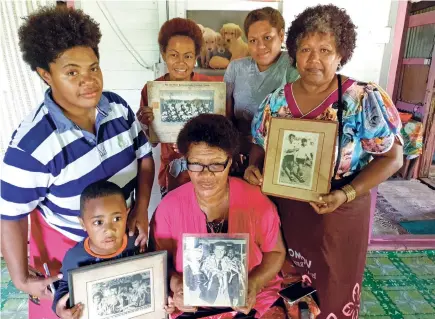  ?? The family of the late, Viliame Ratudradra. Back row, from left: Mary Unice (daughter), Luisa Tamani and Lanieta Baleono. Front row, from left: Iokimi Senitiri (grandson), Mere Likutabua and Kereni Nai at their family home in Tomuka, Lautoka on May 17, 20 ??