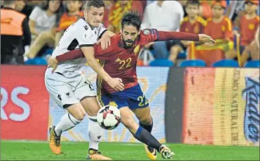  ??  ?? GRAN PARTIDO. Isco tuvo una gran actuación contra Albania el pasado viernes.