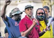  ?? Morry Gash Associated Press ?? LT. GOV. Mandela Barnes speaks at a 2020 rally for police shooting victim Jacob Blake in Kenosha, Wis.