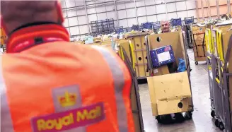  ??  ?? Royal Mail Deliveries are hitting their targets