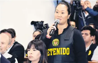  ?? Afp ?? LIBRE. Keiko Fujimori captada el miércoles, unas horas antes de ser liberada por un tribunal.