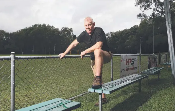  ??  ?? STRUGGLES: Outgoing Cairns City Lions president Wayne Keygan at the club’s Holloways Beach Sporting Complex. Picture: JUSTIN BRIERTY